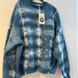 NWT Madhappy Campus Fleece Crewneck | Blue Tie Dye | Medium